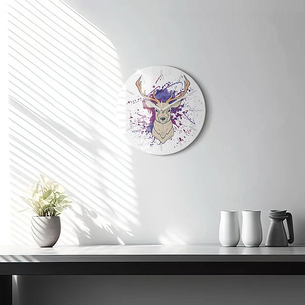 Wanduhr glas rund Vektor-Illustration eines Rehs