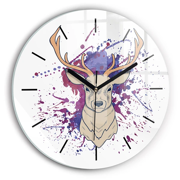 Wanduhr glas rund Vektor-Illustration eines Rehs