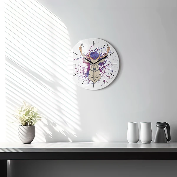 Wanduhr glas rund Vektor-Illustration eines Rehs