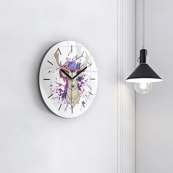 Wanduhr glas rund Vektor-Illustration eines Rehs