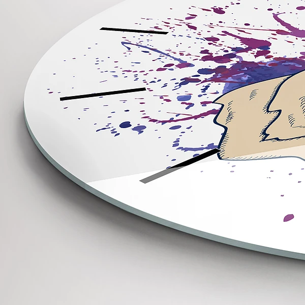 Wanduhr glas rund Vektor-Illustration eines Rehs