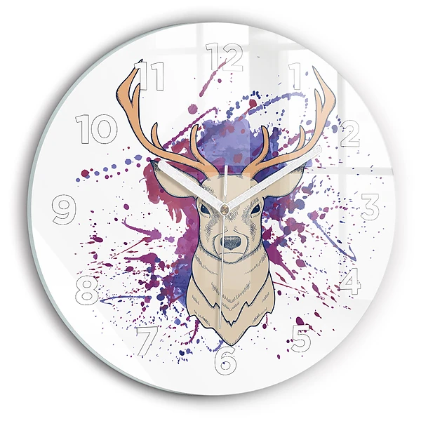 Wanduhr glas rund Vektor-Illustration eines Rehs
