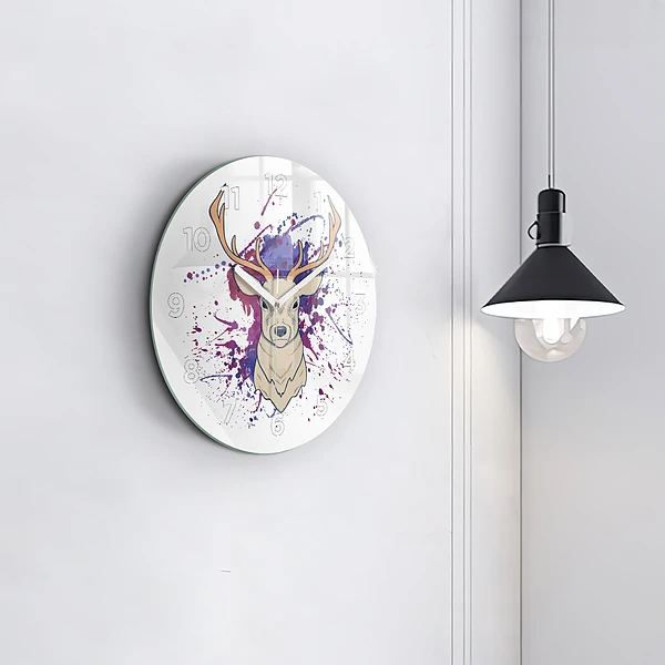 Wanduhr glas rund Vektor-Illustration eines Rehs