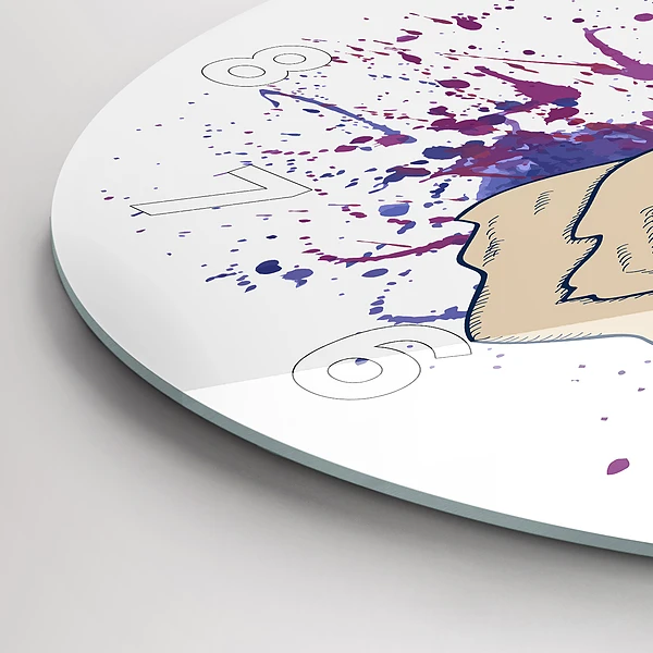 Wanduhr glas rund Vektor-Illustration eines Rehs
