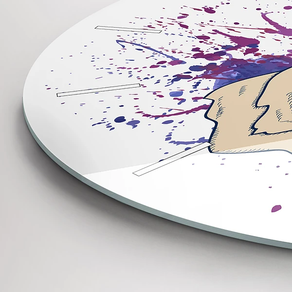 Wanduhr glas rund Vektor-Illustration eines Rehs