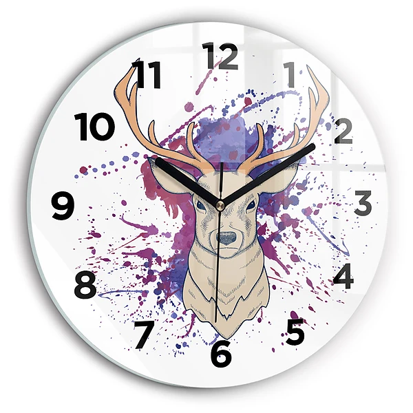 Wanduhr glas rund Vektor-Illustration eines Rehs