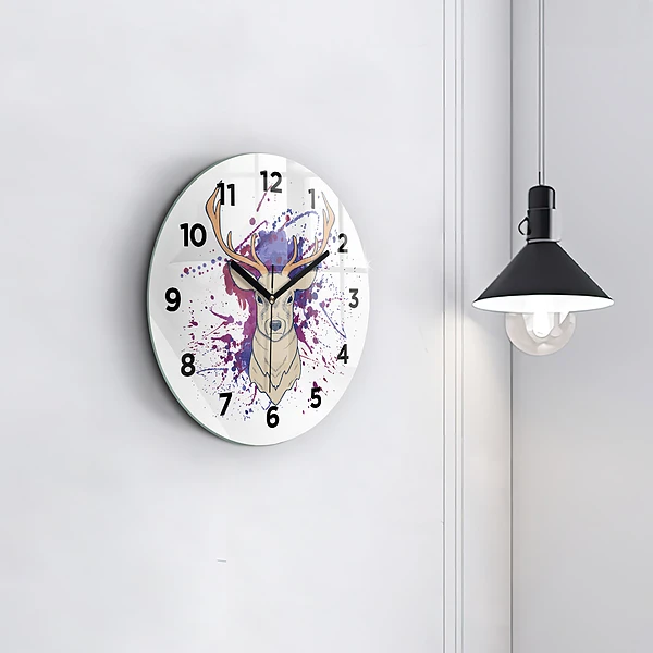 Wanduhr glas rund Vektor-Illustration eines Rehs