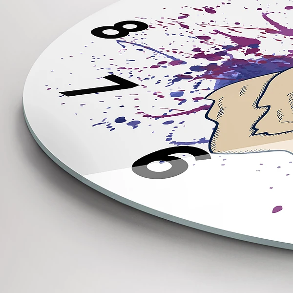 Wanduhr glas rund Vektor-Illustration eines Rehs