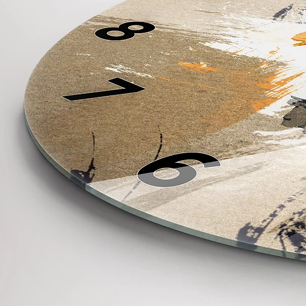 Wanduhr rund mit motiv Portrait einer Frau abstrakt