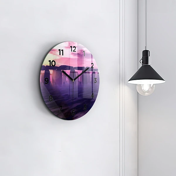 Wanduhr rund Sonnenuntergang bei Stonehenge