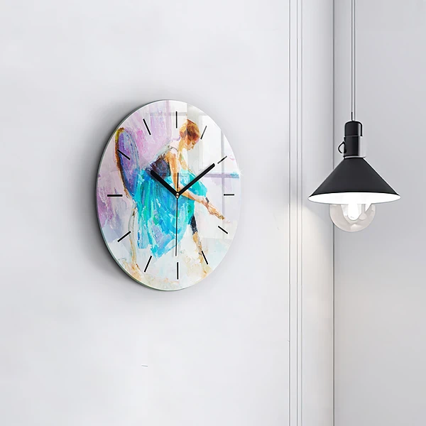 Wanduhr glas rund Vorbereitung einer Ballerina