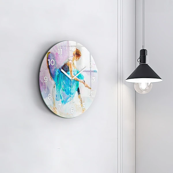 Wanduhr glas rund Vorbereitung einer Ballerina