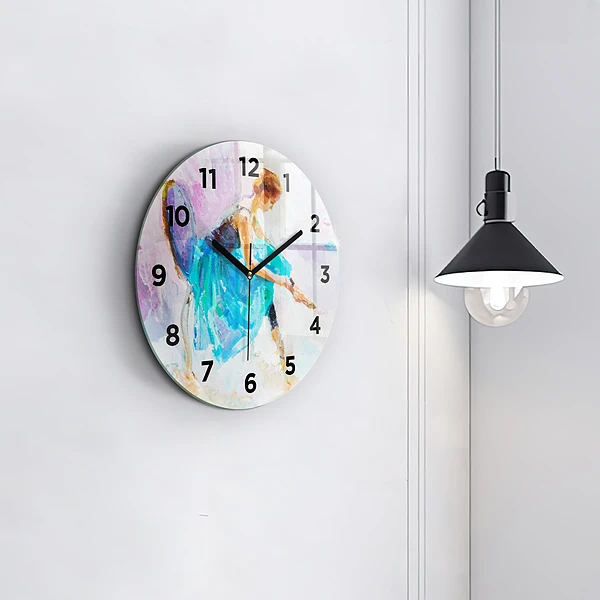 Wanduhr glas rund Vorbereitung einer Ballerina