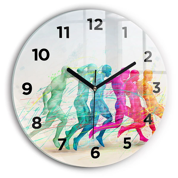 Wanduhr rund Bunte Menschen
