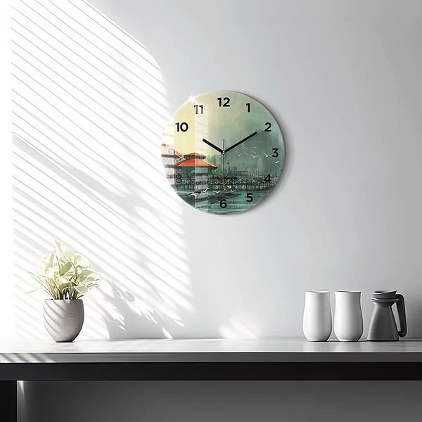 Wanduhr rund Fischerdorf