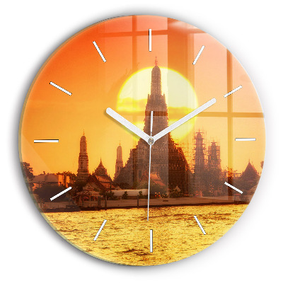 Wanduhr rund Wat arun Bangkok Thailand