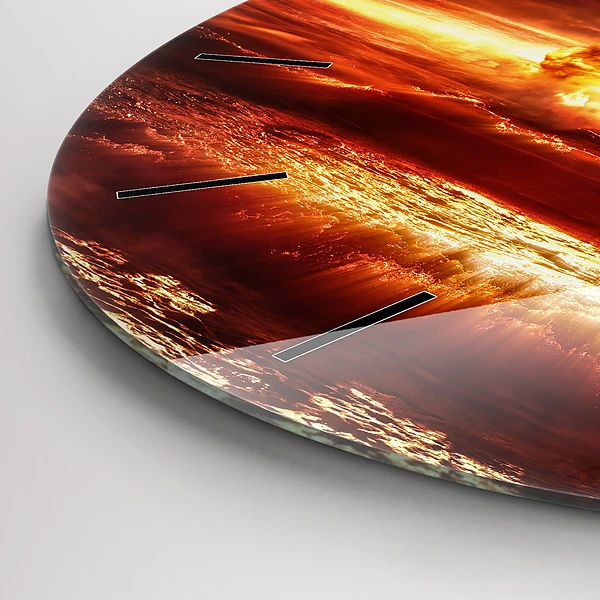 Wanduhr rund mit motiv Atombombenexplosion