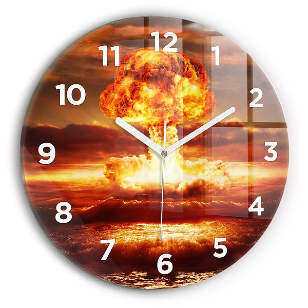 Wanduhr rund mit motiv Atombombenexplosion