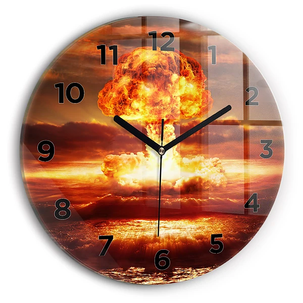 Wanduhr rund mit motiv Atombombenexplosion
