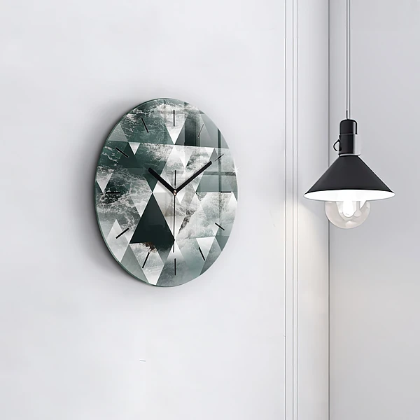 Wanduhr glas rund Meereswellen abstrakt