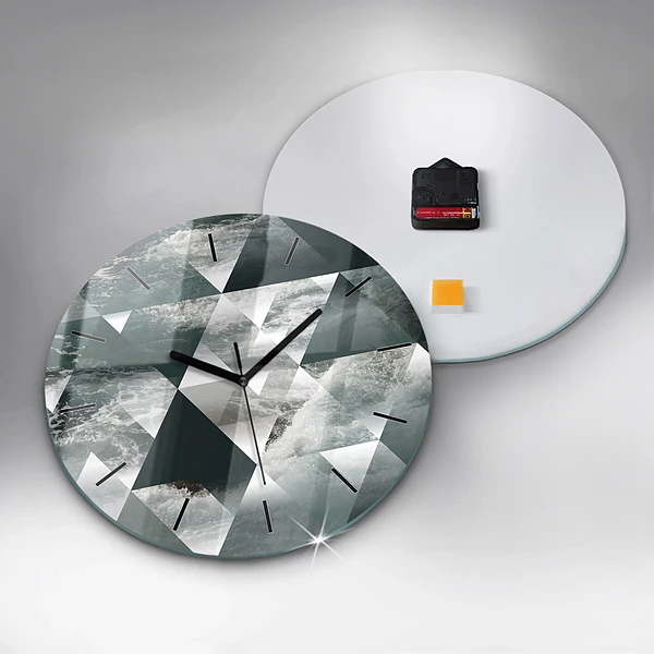 Wanduhr glas rund Meereswellen abstrakt