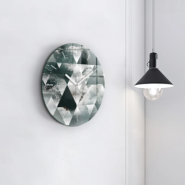 Wanduhr glas rund Meereswellen abstrakt