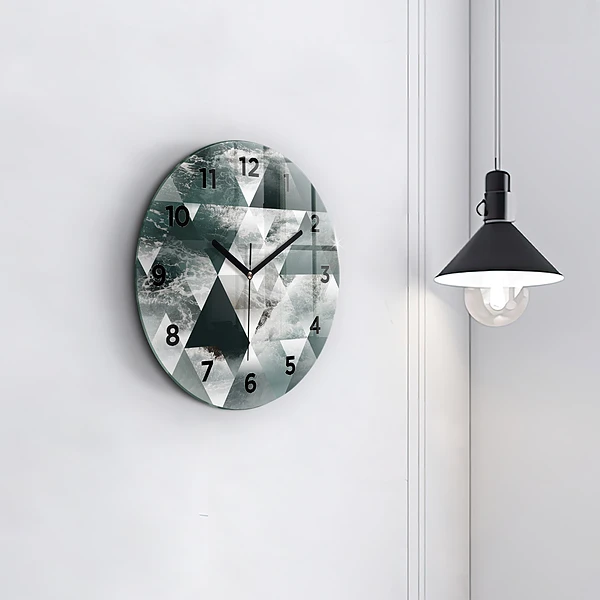 Wanduhr glas rund Meereswellen abstrakt