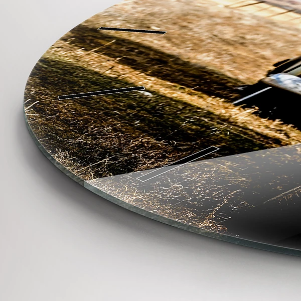 Wanduhr rund Alte Autos