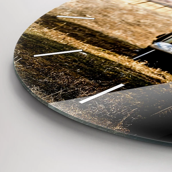 Wanduhr rund Alte Autos