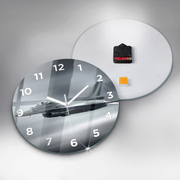 Wanduhr rund mit motiv Militärflugzeug im Flug