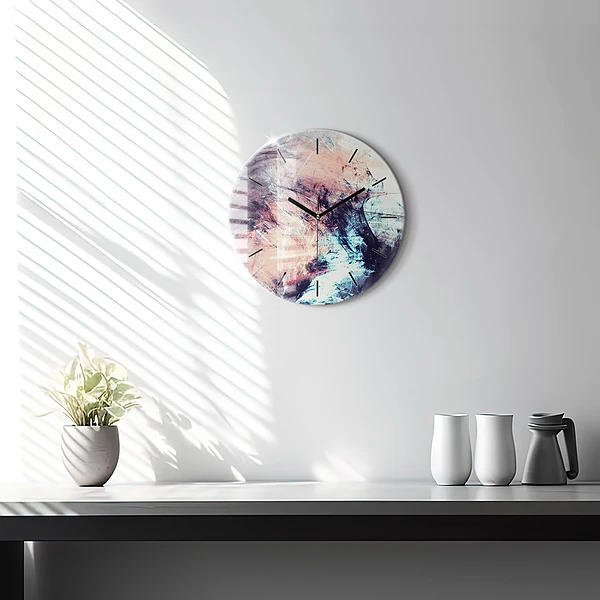 Wanduhr glas rund Abstraktes Bild
