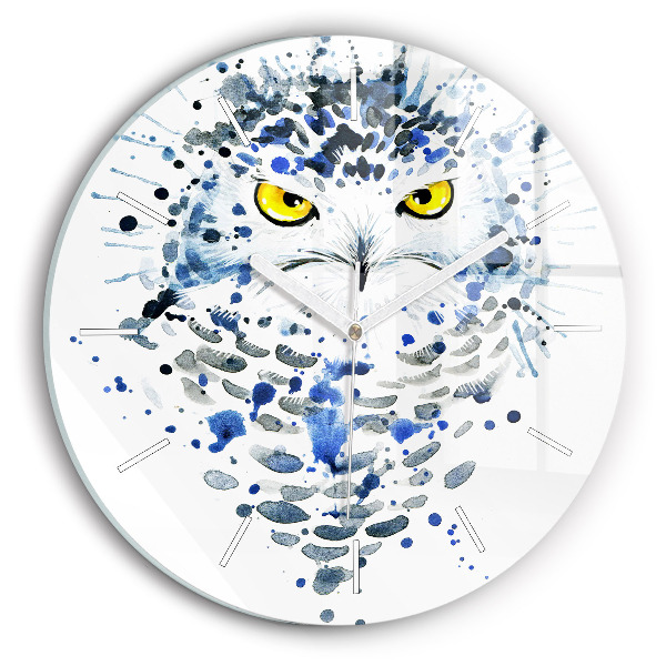 Wanduhr glas rund Eulenblick
