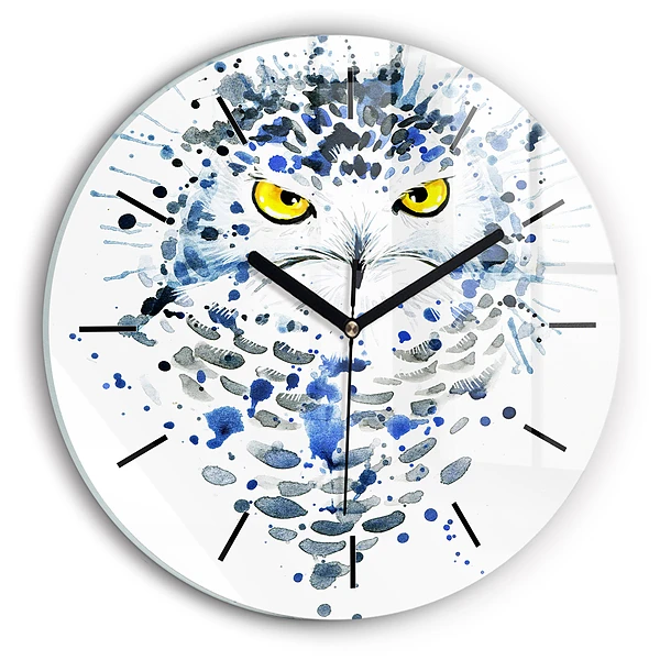 Wanduhr glas rund Eulenblick
