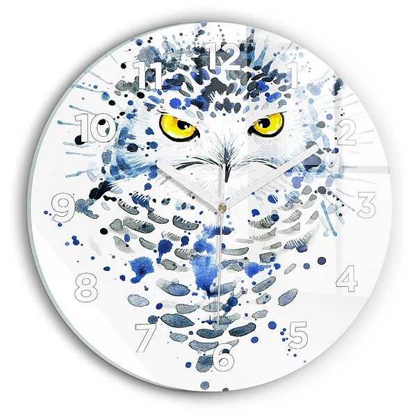 Wanduhr glas rund Eulenblick