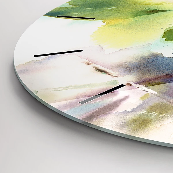 Wanduhr rund mit motiv Rosen in einer Vase Aquarell