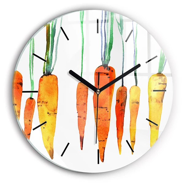 Wanduhr rund mit motiv Illustration von Karotten