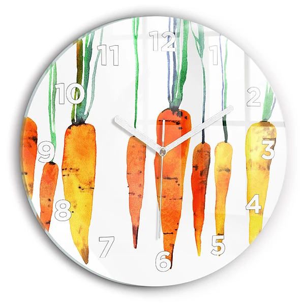 Wanduhr rund mit motiv Illustration von Karotten