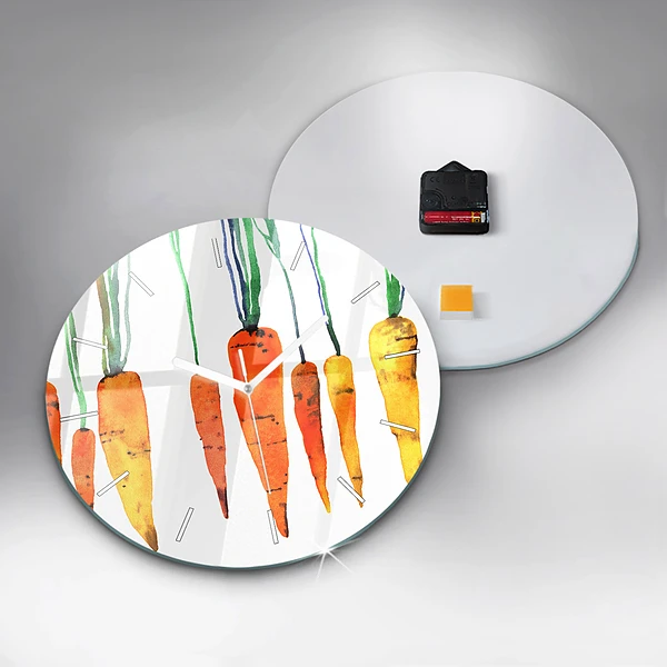 Wanduhr rund mit motiv Illustration von Karotten