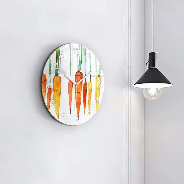 Wanduhr rund mit motiv Illustration von Karotten