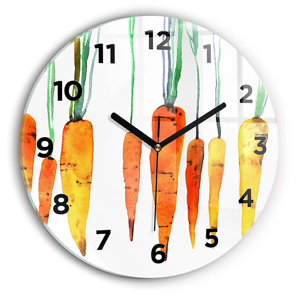Wanduhr rund mit motiv Illustration von Karotten
