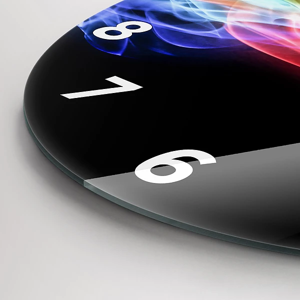 Wanduhr glas rund Abstrakte farbige Linien