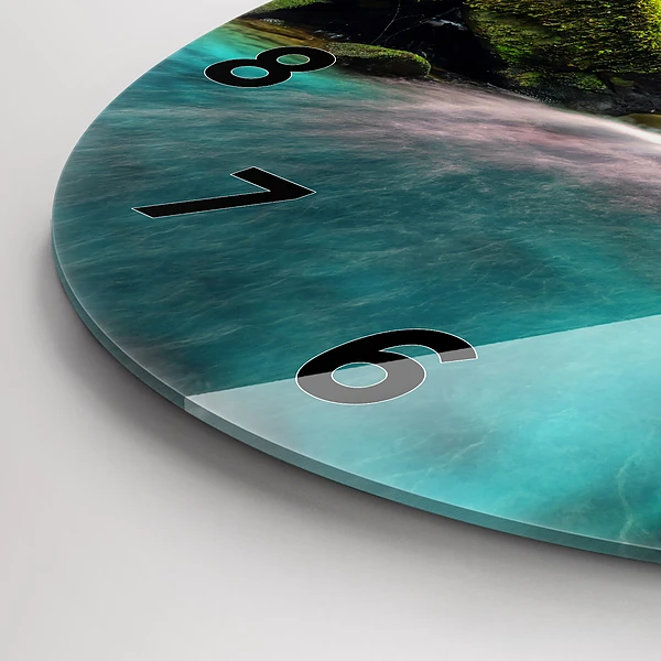 Wanduhr rund mit motiv Wasserfall Thailand