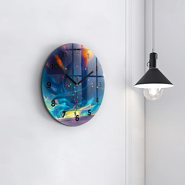 Wanduhr rund Kind und Luftballons