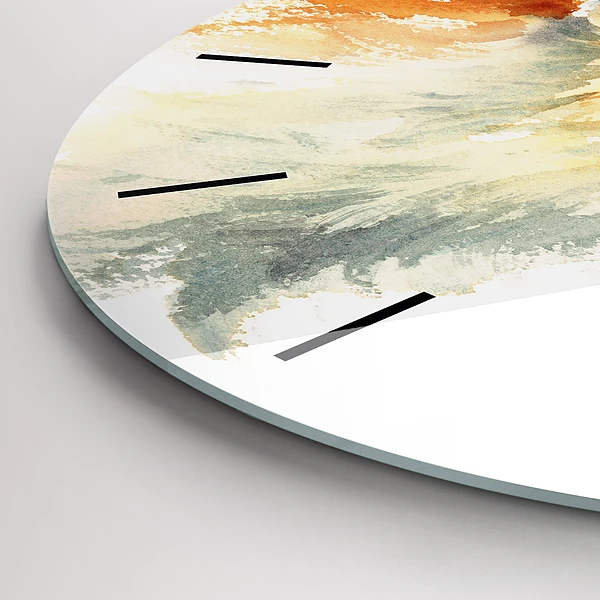 Wanduhr glas rund Aquarell Jungfuchs