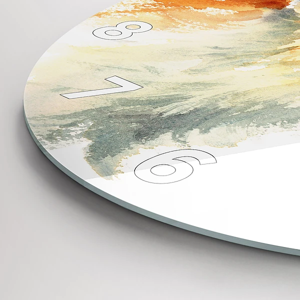 Wanduhr glas rund Aquarell Jungfuchs