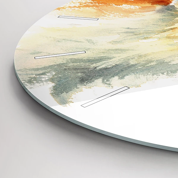Wanduhr glas rund Aquarell Jungfuchs