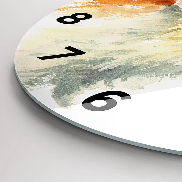 Wanduhr glas rund Aquarell Jungfuchs
