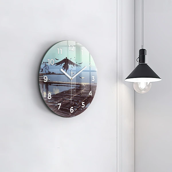 Wanduhr rund Engel Fahrrad