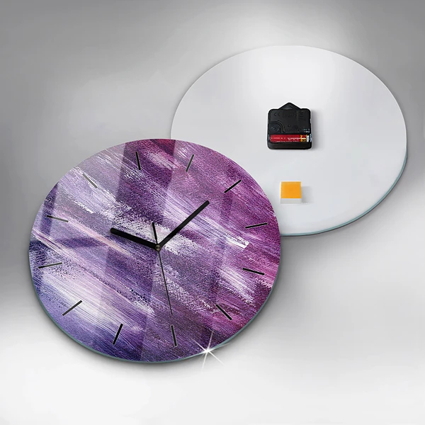 Wanduhr rund mit motiv Acrylfarbe Textur