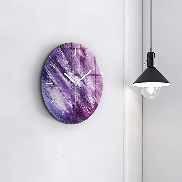 Wanduhr rund mit motiv Acrylfarbe Textur